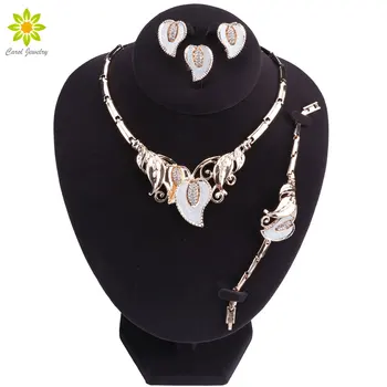 Gold Color Crystal Jewelry Sets Leaves Necklace Ring Earrings Bracelets for Women Bridal Jewelry Sets
Gold Color Crystal Jewelry Sets Leaves Necklace Ring Earrings Bracelets for Women Bridal Jewelry Sets