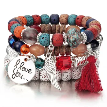 4pcs Boho Wings Heart Pendant Charm DIY Beads Bracelets Set Women Lava Stone Wristband Bracelet Bangles amazing price
4pcs Boho Wings Heart Pendant Charm DIY Beads Bracelets Set Women Lava Stone Wristband Bracelet Bangles amazing price
