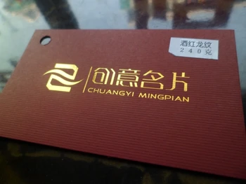 240gr Claret red art paper business card with golden foil stamping on single side 200pcs
240gr Claret red art paper business card with golden foil stamping on single side 200pcs