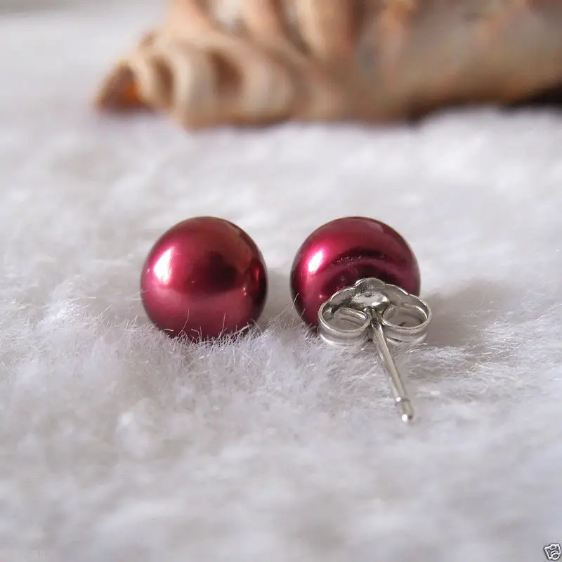 7-8mm Natural Wine Red Akoya Freshwater Pearl 925 Silver Stud Earrings AAAAAAA Free shipping
7-8mm Natural Wine Red Akoya Freshwater Pearl 925 Silver Stud Earrings AAAAAAA Free shipping