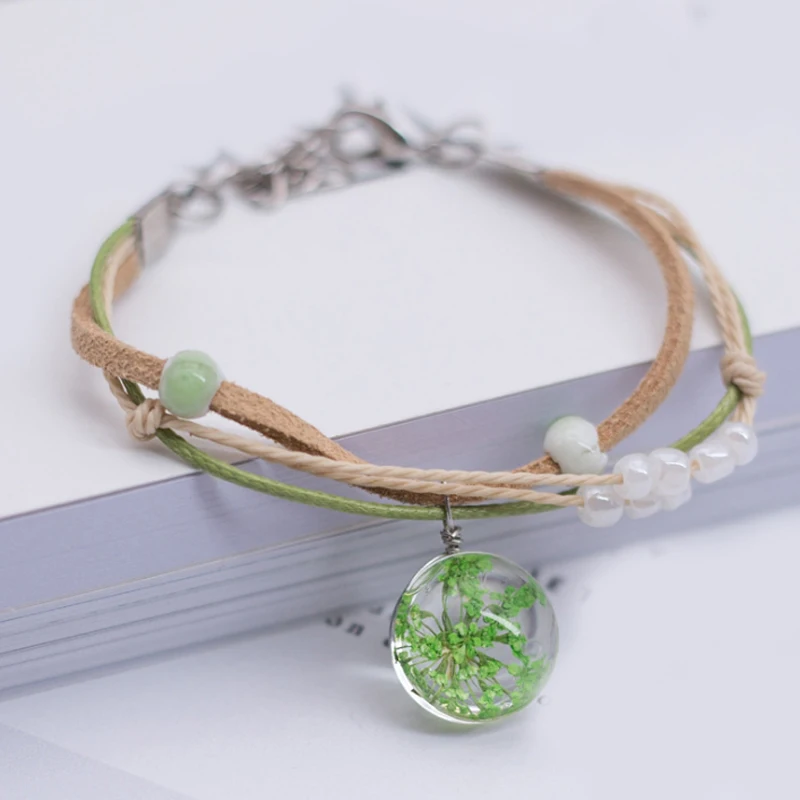 2018 Summer Fashion Glass Ball Woven Bracelet For Women Weave Lucky Flower Handmade Dried Flowers Beads Bangle Girls Jewelry
2018 Summer Fashion Glass Ball Woven Bracelet For Women Weave Lucky Flower Handmade Dried Flowers Beads Bangle Girls Jewelry