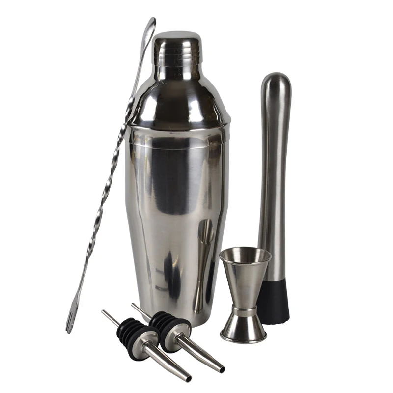 750ML 6pcs Cocktail Shaker Bar Set Stainless Steel Cocktail Shaker Mixer Set Bar Shaker Set Bartender Gifts for Party Tool
750ML 6pcs Cocktail Shaker Bar Set Stainless Steel Cocktail Shaker Mixer Set Bar Shaker Set Bartender Gifts for Party Tool
