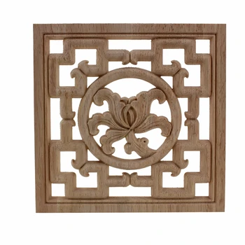 

VZLX Wood Applique Carved Corner Onlay Frame Doors Wall Decorate Furniture Decorative Figurines Wooden Ornaments Miniatures