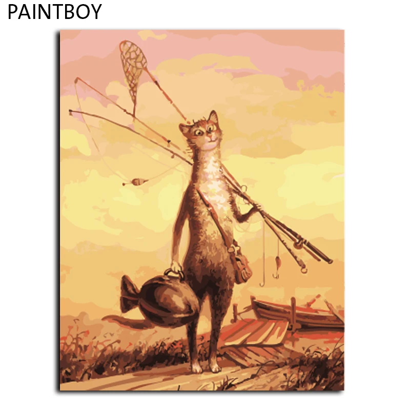 Framed Cat Fishing DIY Oil Painting Painting By Numbers Wall Art Acrylic Paint On Canvas Home Decor For Living Room GX4448
Framed Cat Fishing DIY Oil Painting Painting By Numbers Wall Art Acrylic Paint On Canvas Home Decor For Living Room GX4448
