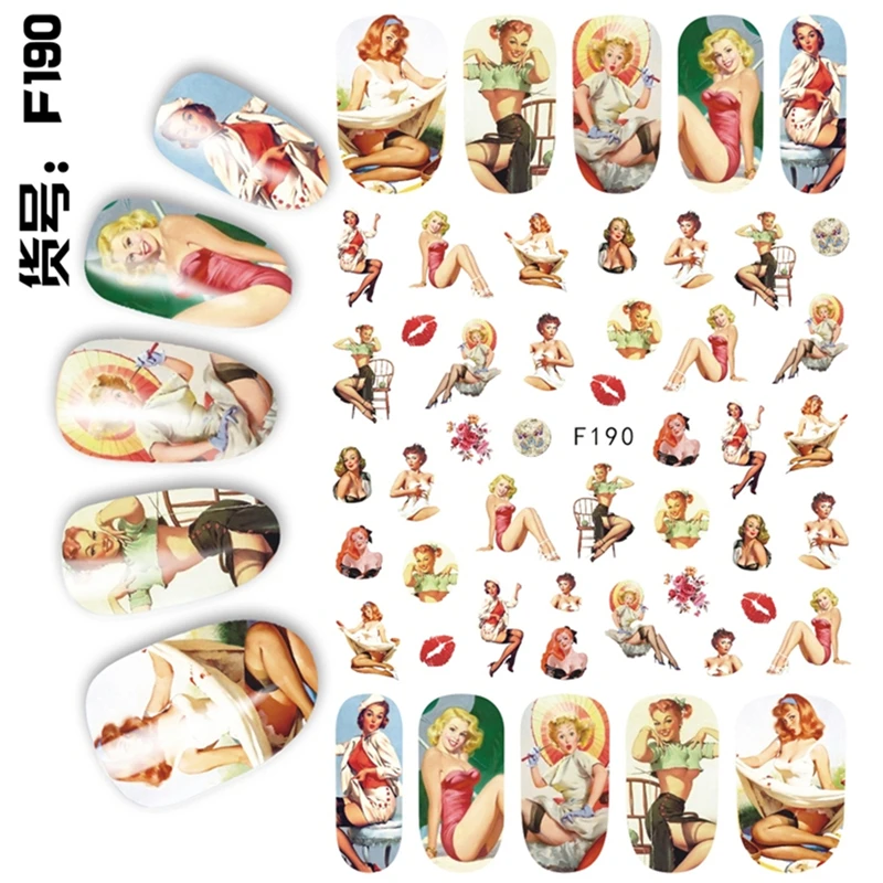 1 sheet sexy lady style ADhesive Nails Art decorations Stickers decals nail accessories beauty manicure tool F190
1 sheet sexy lady style ADhesive Nails Art decorations Stickers decals nail accessories beauty manicure tool F190