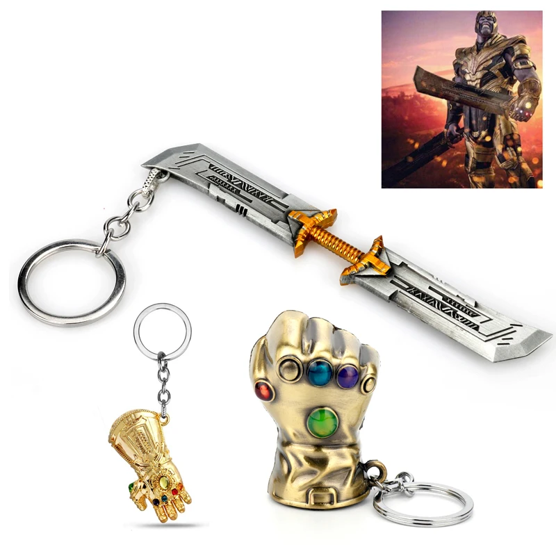 Movie Avengers Endgame Thanos Sword Keychains Man Infinite Gauntlet Llavero Weapon Model Key Chain Accessories Keyring Chaveiro
Movie Avengers Endgame Thanos Sword Keychains Man Infinite Gauntlet Llavero Weapon Model Key Chain Accessories Keyring Chaveiro