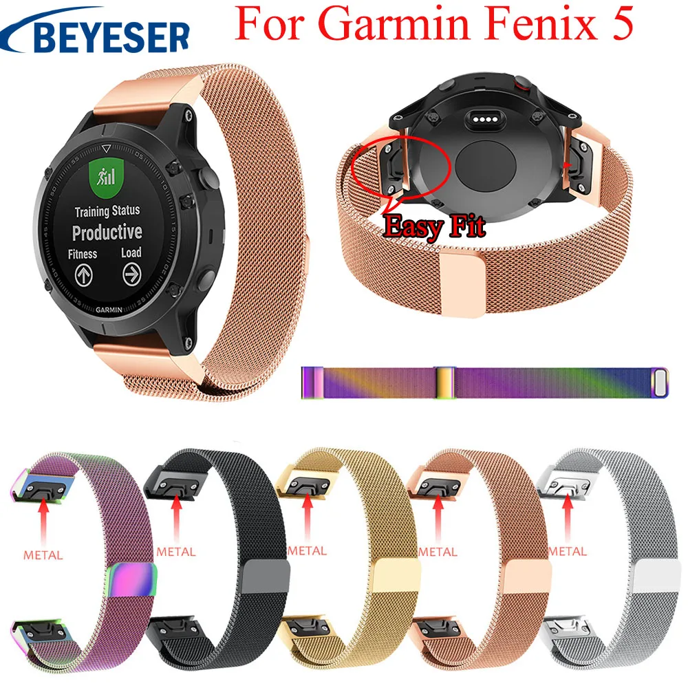 Quick Release wristband bracelet strap for Garmin Fenix 5 Milanese Loop Stainless Steel Band For Garmin Fenix5 Smart Watch wrist
Quick Release wristband bracelet strap for Garmin Fenix 5 Milanese Loop Stainless Steel Band For Garmin Fenix5 Smart Watch wrist