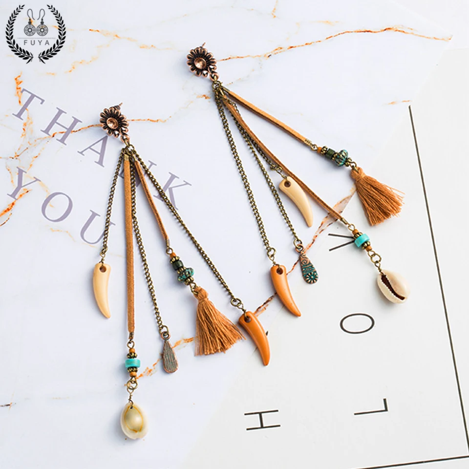 Boho long tassel earrings for women Bohemian beads fringe earring jewelry Ethnic crystal natural shell resin feather drop earing
Boho long tassel earrings for women Bohemian beads fringe earring jewelry Ethnic crystal natural shell resin feather drop earing