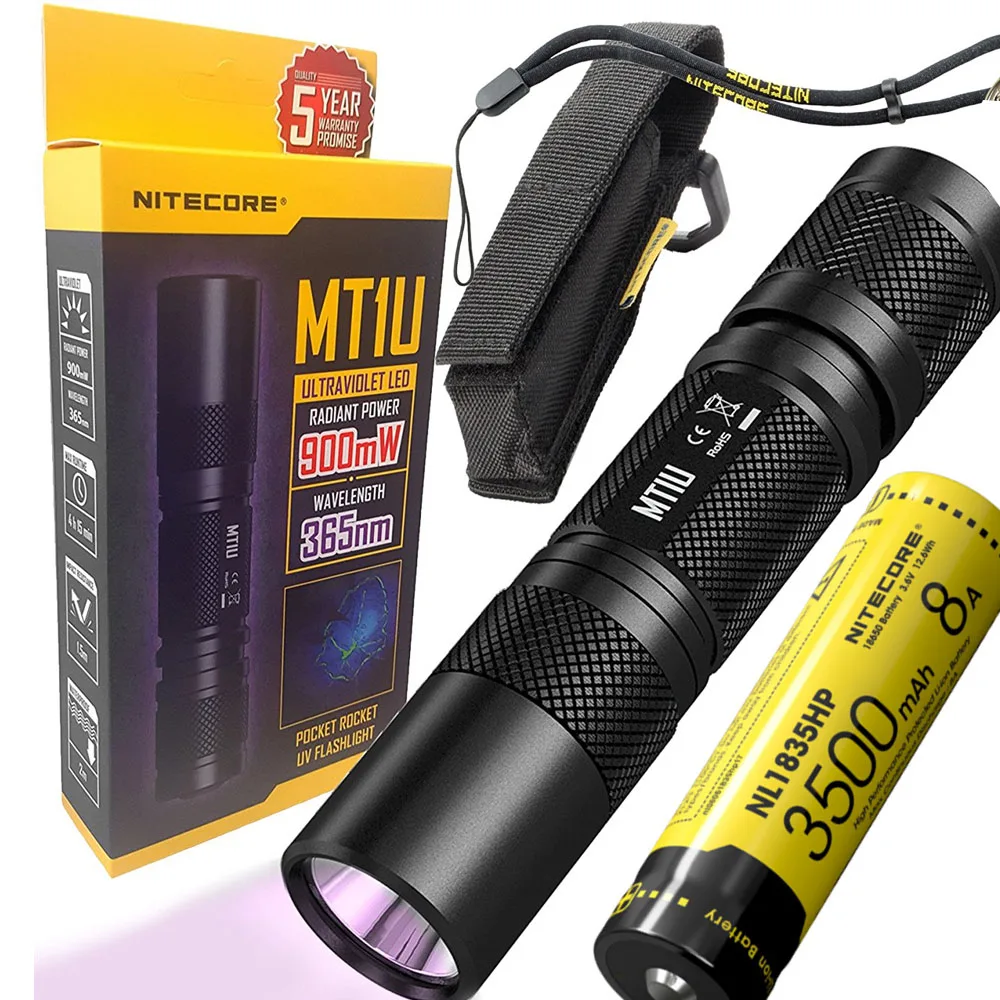 NITECORE MT1U UV Led Light Handy Ultraviolet Flashlight for Outdoor Searching Fishing Hunting with NL1835HP battery
NITECORE MT1U UV Led Light Handy Ultraviolet Flashlight for Outdoor Searching Fishing Hunting with NL1835HP battery