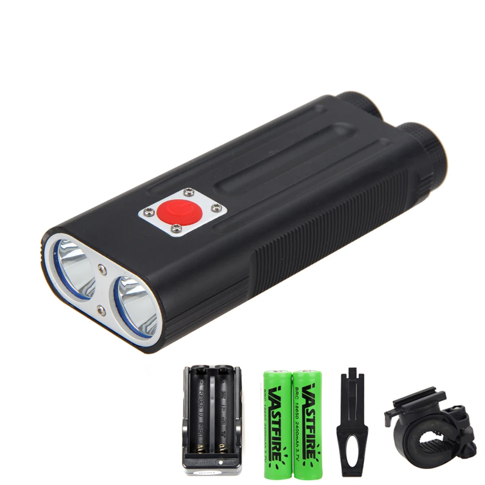 Waterproof 6000 Lumens 2x XM-L T6 LED Bike Light Bicycle Handlebar Lamp +2x 18650 Batteries + Charger
Waterproof 6000 Lumens 2x XM-L T6 LED Bike Light Bicycle Handlebar Lamp +2x 18650 Batteries + Charger