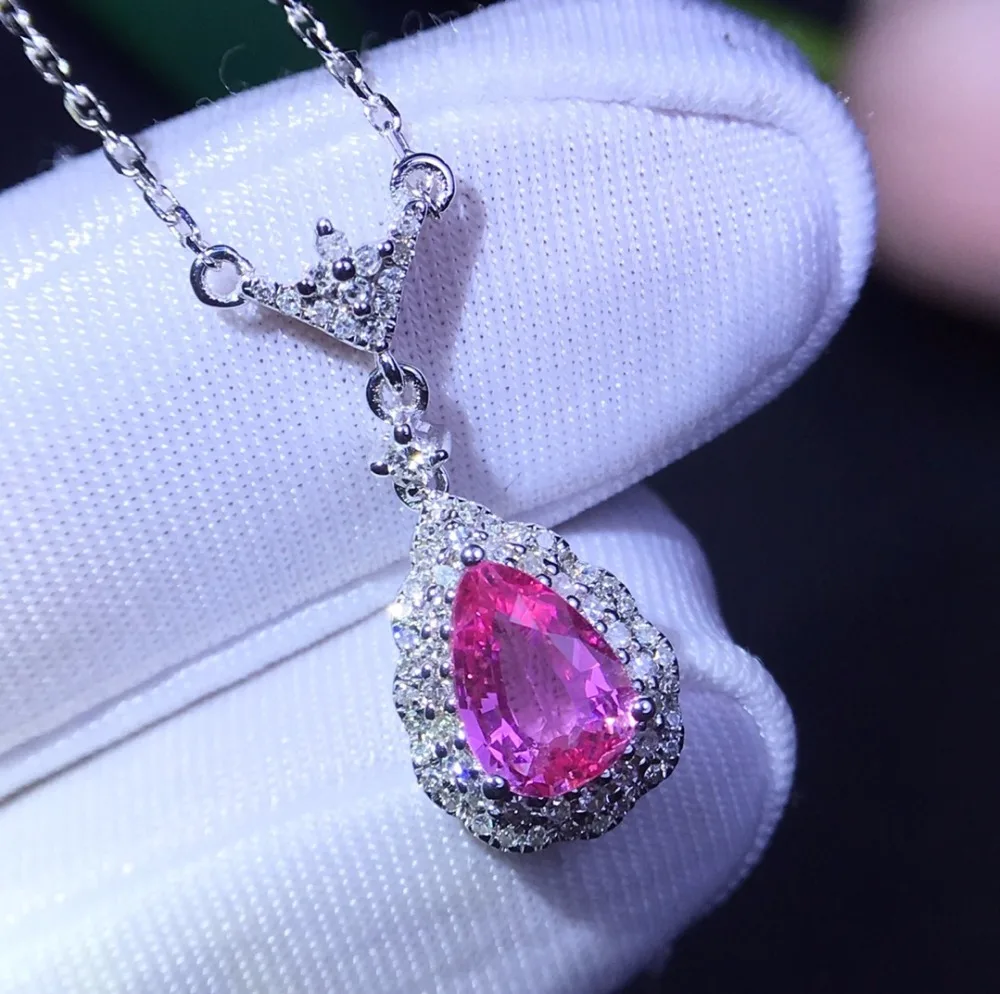302 Fine Jewelry Customized Size Real 18K White Gold AU750 100% Natural Pink Sapphire Gemstones Pendants for Women Necklace
302 Fine Jewelry Customized Size Real 18K White Gold AU750 100% Natural Pink Sapphire Gemstones Pendants for Women Necklace