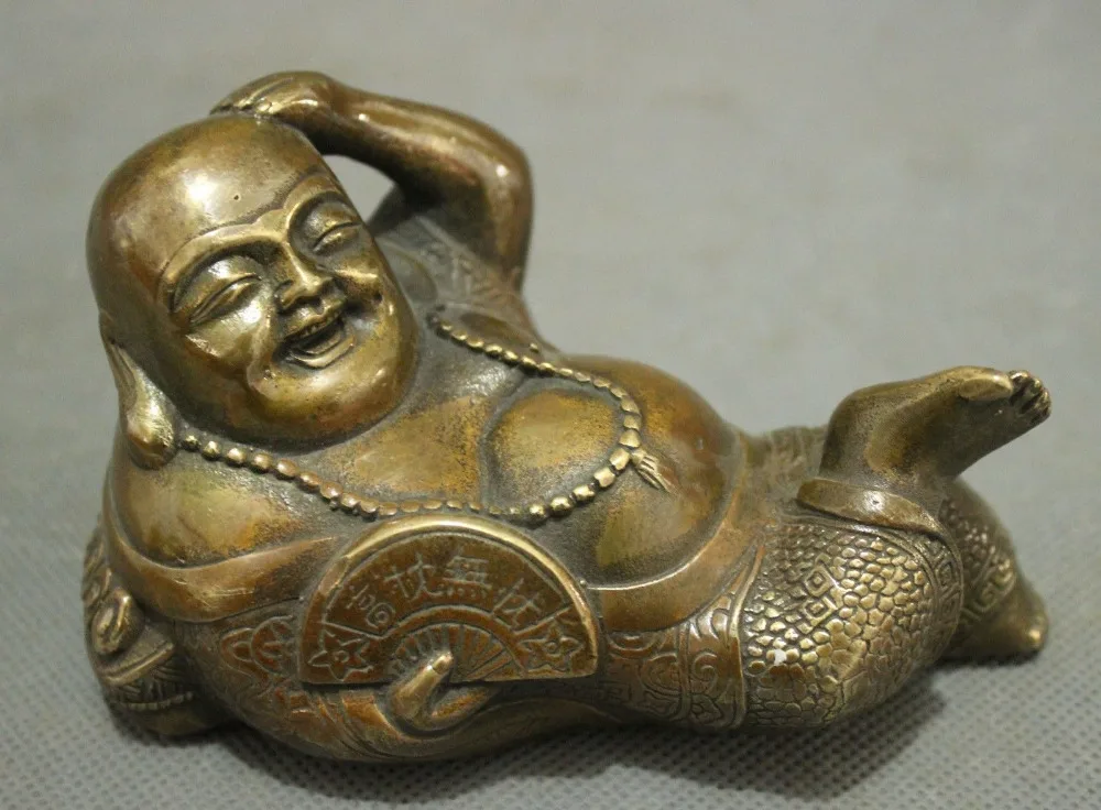 bi002800 Chinese Bronze Copper Buddhism Wealth Happy Laughing Maitreya Buddha Fan Statue
bi002800 Chinese Bronze Copper Buddhism Wealth Happy Laughing Maitreya Buddha Fan Statue