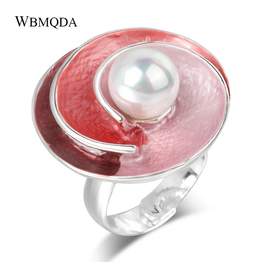 5 Colors Enamel Vortex Shape Ring Silver Big Natural Pearl Open Rings For Women Fashion Jewelry 2018
5 Colors Enamel Vortex Shape Ring Silver Big Natural Pearl Open Rings For Women Fashion Jewelry 2018