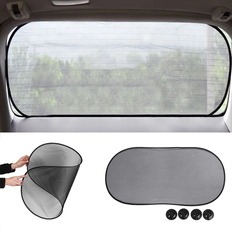 100*50cm Black Gauze Cling Car Rear Window UV Blinds Visor Windshield Sun Shades Sucker Mount | Автомобили и мотоциклы