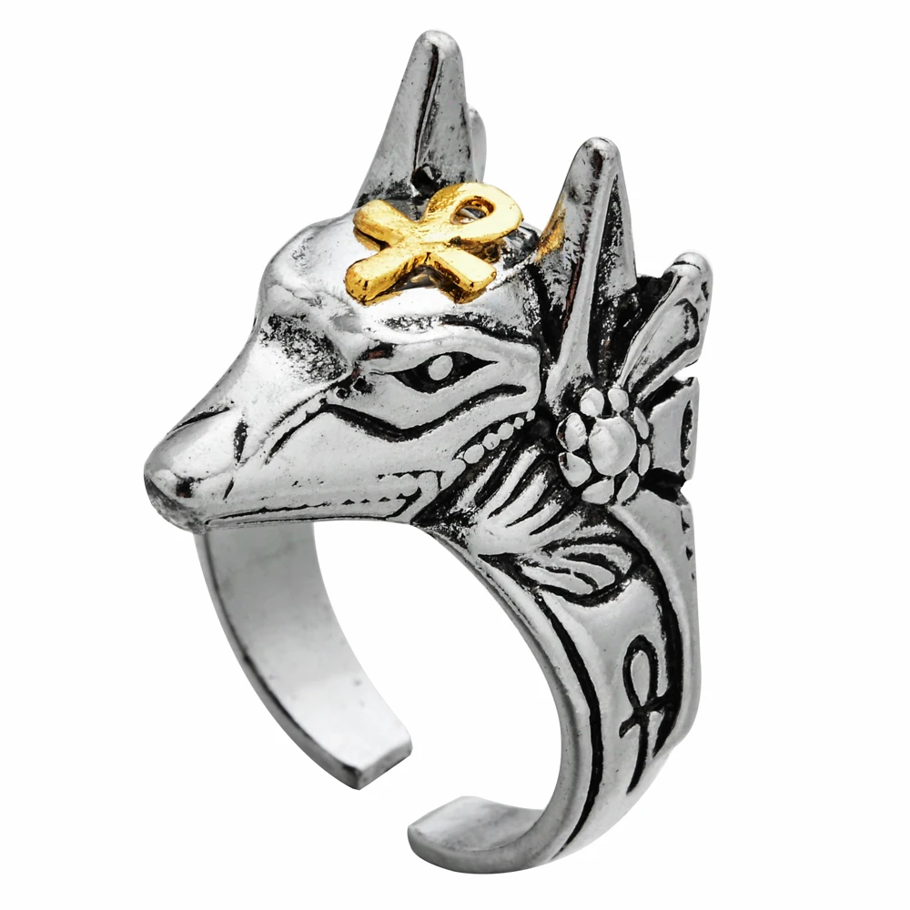 Punk Egyptian Cross Beast Anubis Knuckle Rings For Women Men Open Adjustable Wolf Head Finger Ring Vintage Statement Jewelry
Punk Egyptian Cross Beast Anubis Knuckle Rings For Women Men Open Adjustable Wolf Head Finger Ring Vintage Statement Jewelry