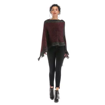 Hot Women's Spell Color Slash Neck Tassel Cloak Shawl Sleeve Knit Coat High Quality Free Size
Hot Women's Spell Color Slash Neck Tassel Cloak Shawl Sleeve Knit Coat High Quality Free Size