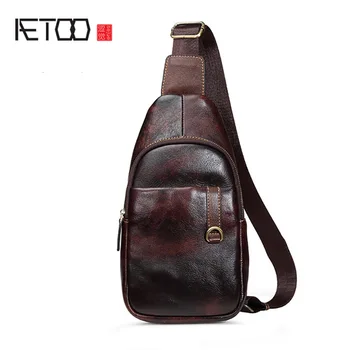 AETOO Leather chest bag, men's casual bag, vintage trend one-shoulder slant edifer bag, head leather trend men's bag
AETOO Leather chest bag, men's casual bag, vintage trend one-shoulder slant edifer bag, head leather trend men's bag