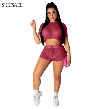 Red Mesh Two Piece Set Cropped Crop Top And Shorts Sets See Through Sexy Casual Outfits For Women Perspective Summer Playsuits
Red Mesh Two Piece Set Cropped Crop Top And Shorts Sets See Through Sexy Casual Outfits For Women Perspective Summer Playsuits