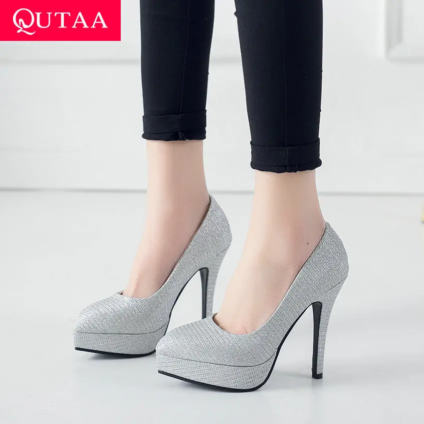 QUTAA 2019 Women Pumps Thin Super High Heel Sequins PU Sexy Pointed Toe Party Ladies Single Shoes Fashion Platform 3cm Size34-43
QUTAA 2019 Women Pumps Thin Super High Heel Sequins PU Sexy Pointed Toe Party Ladies Single Shoes Fashion Platform 3cm Size34-43