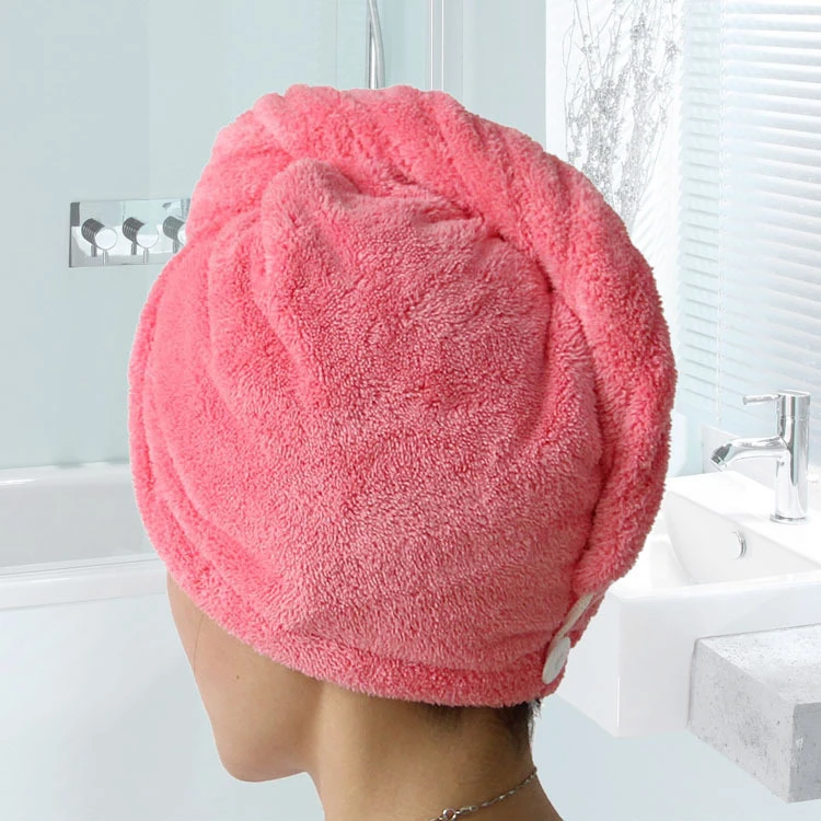 Image Lady s magic dry hair cap thick yarn plus size thickening dry hair hat super absorbent dry hair hat cute shower cap