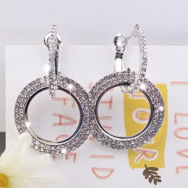 LUBOV Gold Silver Color Rhinestone Earring Fashion Korean Style Big Round Earrings Women Christmas Party Jewelry Gift E024
LUBOV Gold Silver Color Rhinestone Earring Fashion Korean Style Big Round Earrings Women Christmas Party Jewelry Gift E024