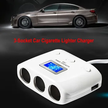 3-Socket Car Cigarette Lighter Charger With LCD Display And 2 USB Ports In-car
3-Socket Car Cigarette Lighter Charger With LCD Display And 2 USB Ports In-car