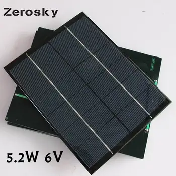 Zerosky 5.2W 6V Solar Panel Battery Charger Solar Cells DIY Modul With USB Output Power Bank Camping Charger For Phone 210*165MM