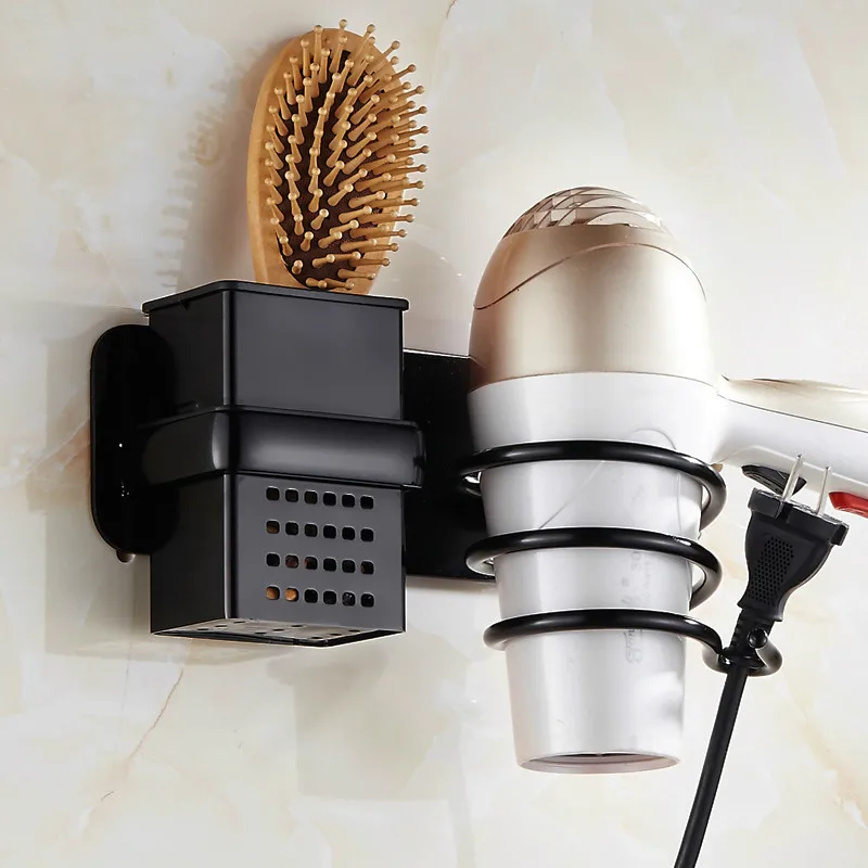 European Space Aluminum Non Perforated Retro Black Hair Dryer Bathroom Rack Pendant Wall Mounted Bathroom Accessories Set
European Space Aluminum Non Perforated Retro Black Hair Dryer Bathroom Rack Pendant Wall Mounted Bathroom Accessories Set