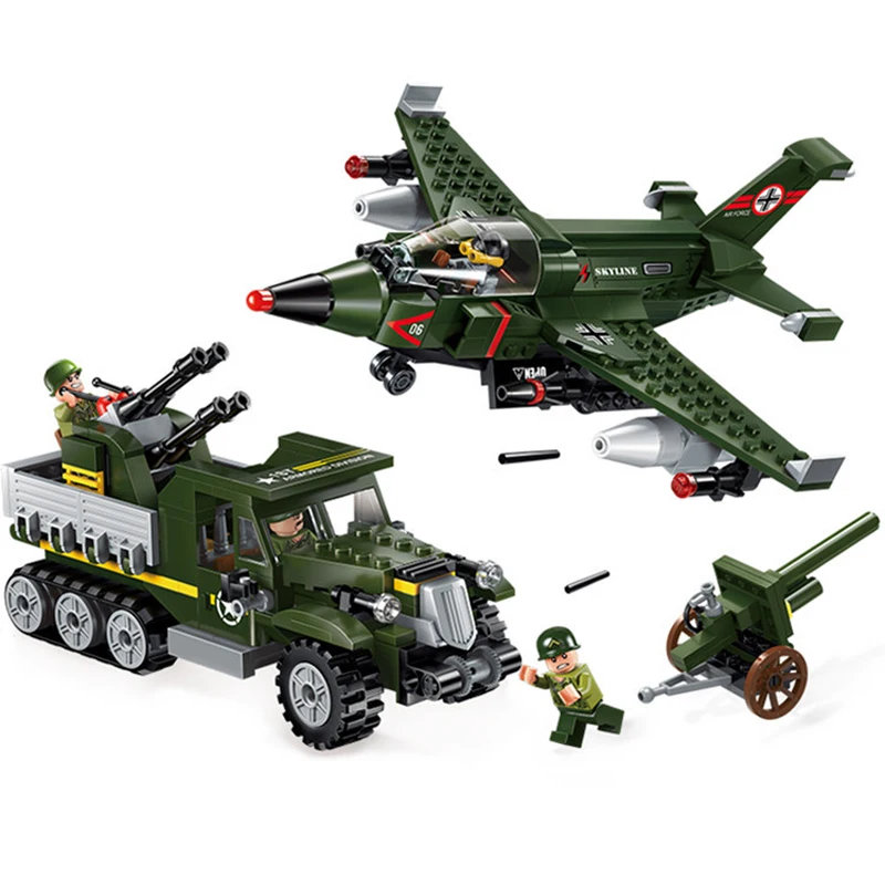 438pcs Children's building blocks toy Compatible Legoings city Military fighter and aircraft Cannon fighting vehicle Bricks gift
438pcs Children's building blocks toy Compatible Legoings city Military fighter and aircraft Cannon fighting vehicle Bricks gift