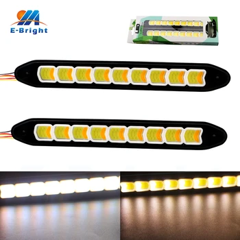2pcs Flexible COB 1x9LED 108 SMD SILICA Led 720LM/pcs Daytime Running Light Turn Signal DRL White/Amber Dual Color Convert 8000K
2pcs Flexible COB 1x9LED 108 SMD SILICA Led 720LM/pcs Daytime Running Light Turn Signal DRL White/Amber Dual Color Convert 8000K