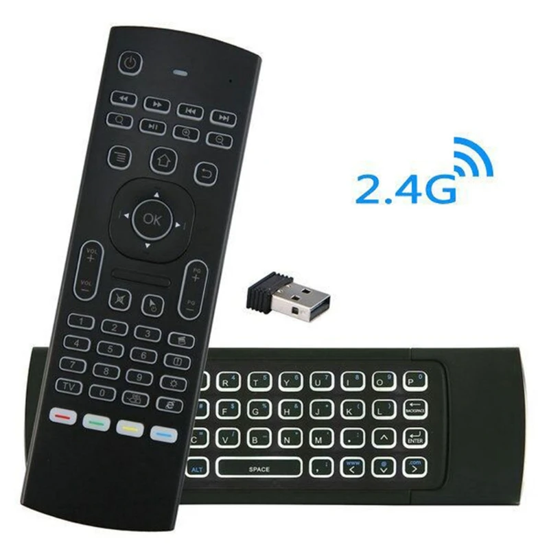 

OOTDTY Backlit MX3 2.4G Air Mouse Wireless Qwerty Keyboard IR Learning Remote Controller