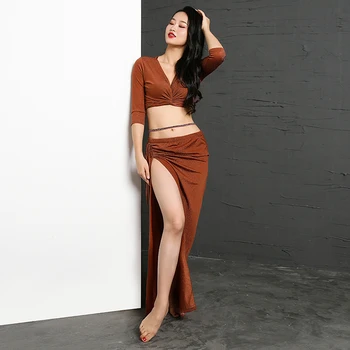 Belly Dance Costume Set Women Shiny Silver Silk Cloth Mid Sleeve Top Split Long Skirts Adult Oriental Performance Wear DN2830
Belly Dance Costume Set Women Shiny Silver Silk Cloth Mid Sleeve Top Split Long Skirts Adult Oriental Performance Wear DN2830