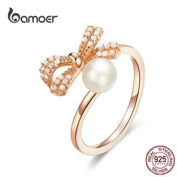 bamoer Bowknot Pearl Adjustable Finger Rings for Women 925 Sterling Silver Rose Gold Color Freshwater Pearl Jewelry SCR552
bamoer Bowknot Pearl Adjustable Finger Rings for Women 925 Sterling Silver Rose Gold Color Freshwater Pearl Jewelry SCR552