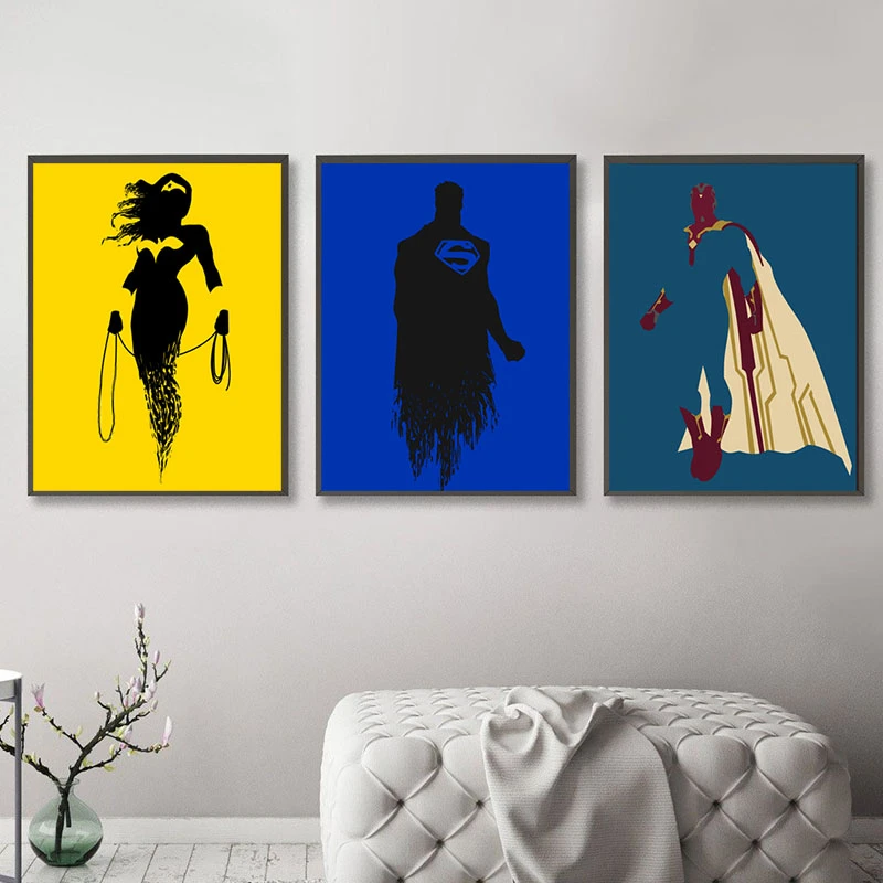 Marvel DC Super Heroes Poster Minimalist Canvas Painting Avengers Wonder Woman Superman Venom Wall Art Pictures for Living Room
Marvel DC Super Heroes Poster Minimalist Canvas Painting Avengers Wonder Woman Superman Venom Wall Art Pictures for Living Room