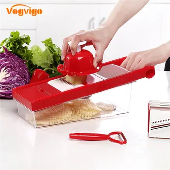 VOGVIGO Multifunctional Vegetable Cutter Mandoline Slicer Box with 6 Stainless Steel Blade Slicer Potato Carrot Dicer Salad Make
VOGVIGO Multifunctional Vegetable Cutter Mandoline Slicer Box with 6 Stainless Steel Blade Slicer Potato Carrot Dicer Salad Make