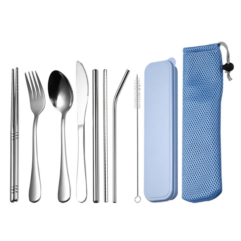 10Pcs/Set Portable Travel Dinnerware Set Spoon Fork Knife Chopsticks Metal Straw With Case Stainless Steel Cutlery Flatware Set
10Pcs/Set Portable Travel Dinnerware Set Spoon Fork Knife Chopsticks Metal Straw With Case Stainless Steel Cutlery Flatware Set