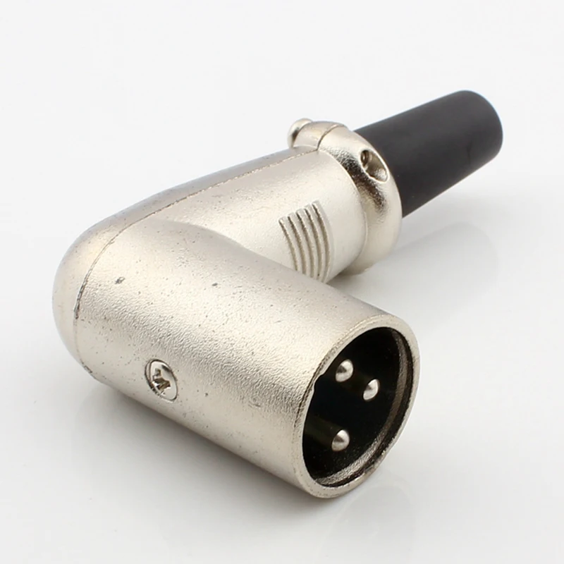 100pcs High Quality KTV 3 Pin Curved XLR Male Connector Easy To Weld Right Angle Microphone Plug | Обустройство дома