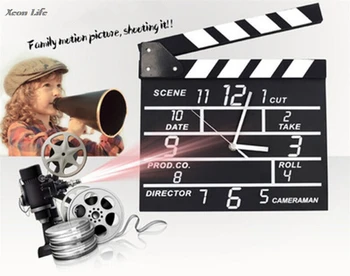 Creative Cinema Movie Slate Analog Wall Clock Clapper Film Modern Home Living Room Bed Room Hanging Black Decorative Square Z077
Creative Cinema Movie Slate Analog Wall Clock Clapper Film Modern Home Living Room Bed Room Hanging Black Decorative Square Z077