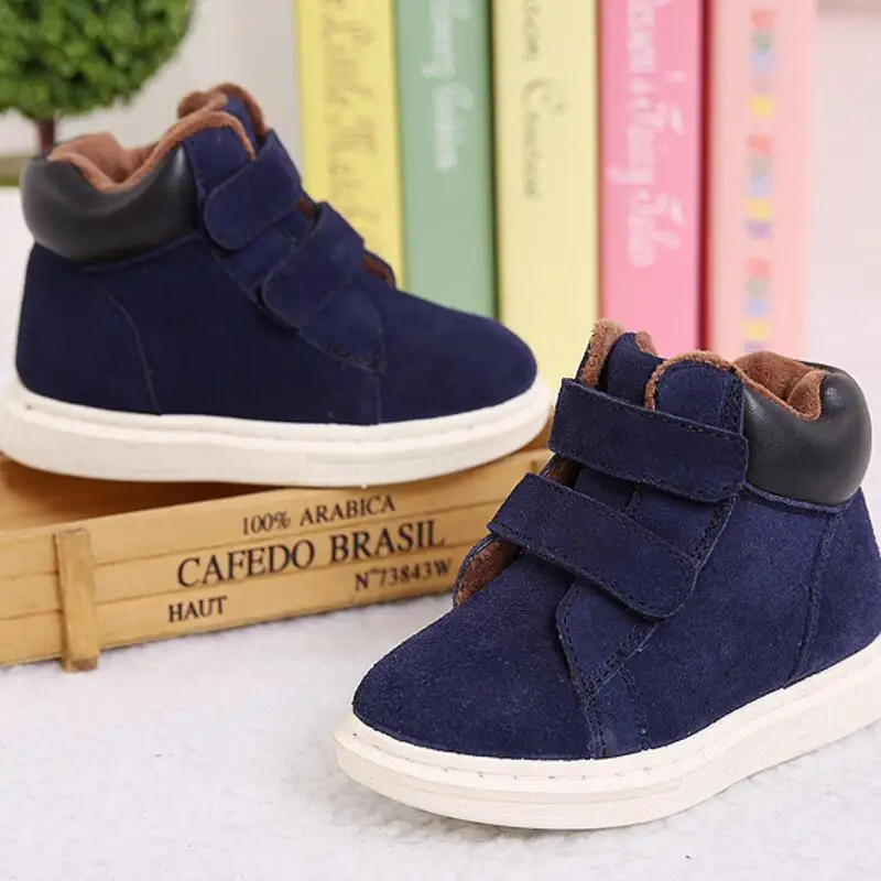 Image Winter Rubber Children Boots New 2016 Fashion Children Shoes For Girls Genuine Leather Boy Sneakers Sapato Infantil Kids Boots