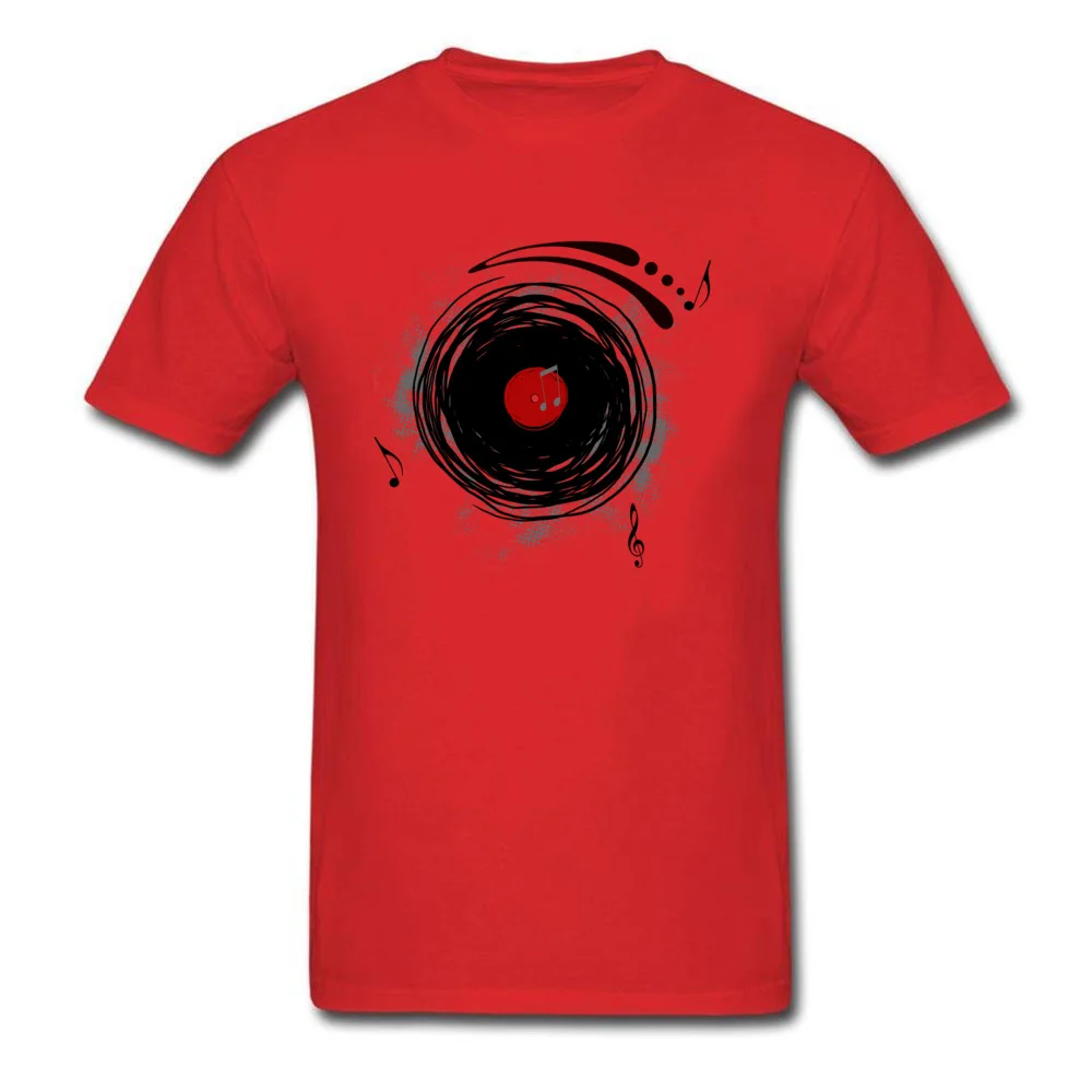 Fashionable Tops Shirt New Coming Short Sleeve Men T-Shirt TpicOriginaltitle Casual ostern Day T Shirt Crew Neck Vinyl Records Retro Grunge DJ Art red