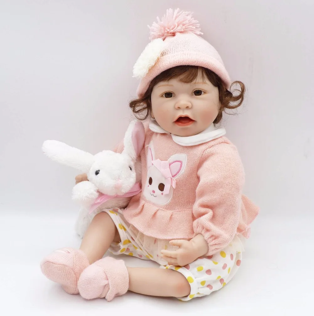 DollMai 22" doll reborn soft silicone reborn baby newborn girl princess dolls with rabbit plush doll children gift toys
DollMai 22" doll reborn soft silicone reborn baby newborn girl princess dolls with rabbit plush doll children gift toys