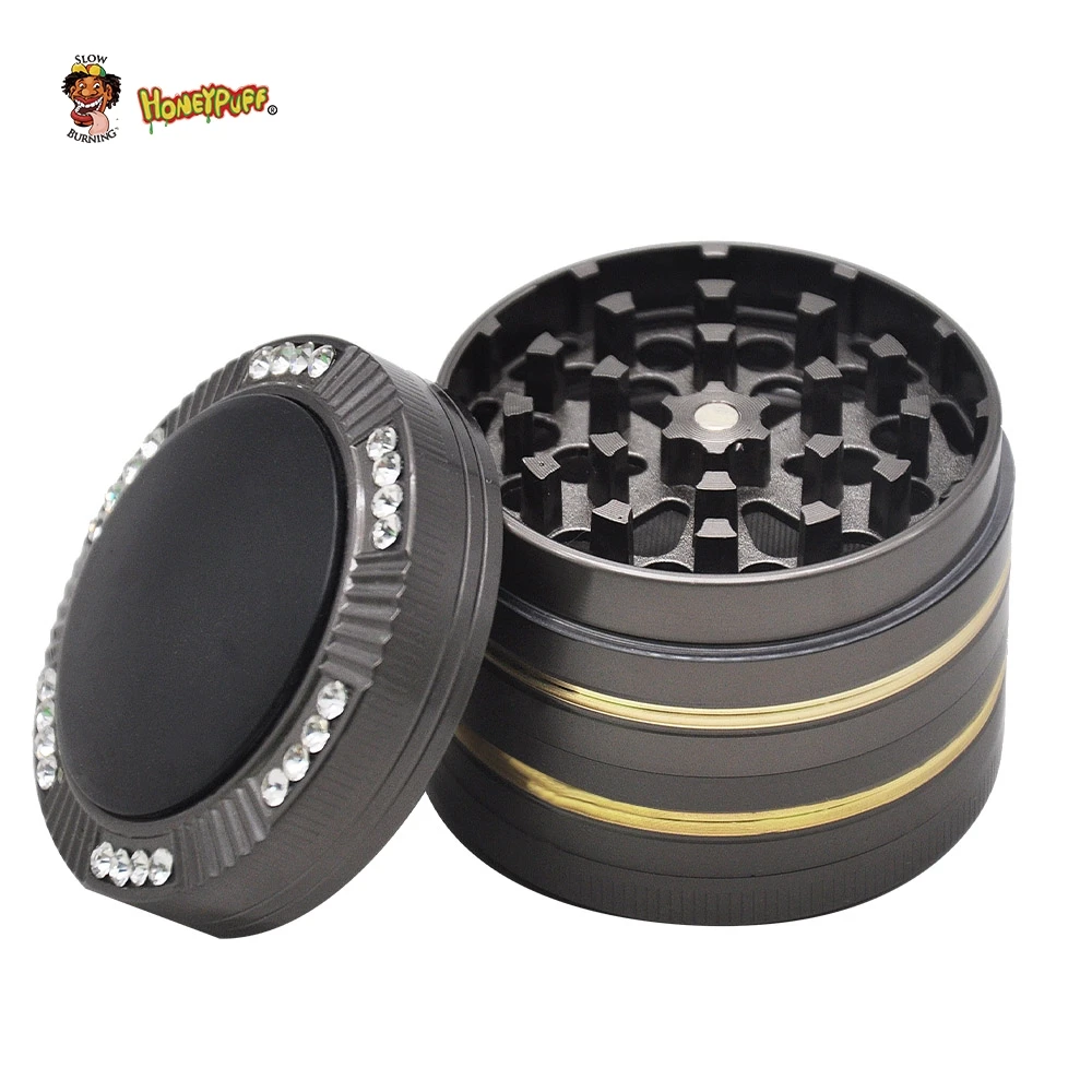 

Premium Zinc Alloy Tobacco Grinder 50MM 4 Piece Sharp Diamond Teeth Metal Smoking Herb Grinders Suit Smoke Pipe