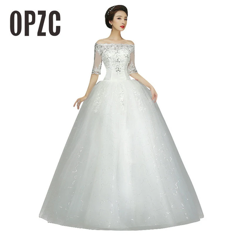 Real Sample 2017 New Style Boat-Neck Half Sleeve White Red Crystal Decoration Lace Material Bling Wedding Dress Custom Made
Real Sample 2017 New Style Boat-Neck Half Sleeve White Red Crystal Decoration Lace Material Bling Wedding Dress Custom Made