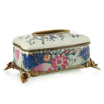 High-end ceramic insert copper creative napkin box Luxurious handicraft Tissue Box Table decoration
High-end ceramic insert copper creative napkin box Luxurious handicraft Tissue Box Table decoration