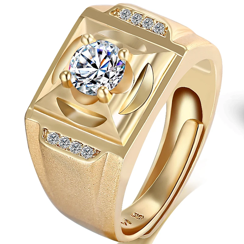 Resizeable Wedding Ring For Men Gold Color Four Claw Cubic Zirconia Round Cut 1 Carat 6mm Fashion Jewelry
Resizeable Wedding Ring For Men Gold Color Four Claw Cubic Zirconia Round Cut 1 Carat 6mm Fashion Jewelry