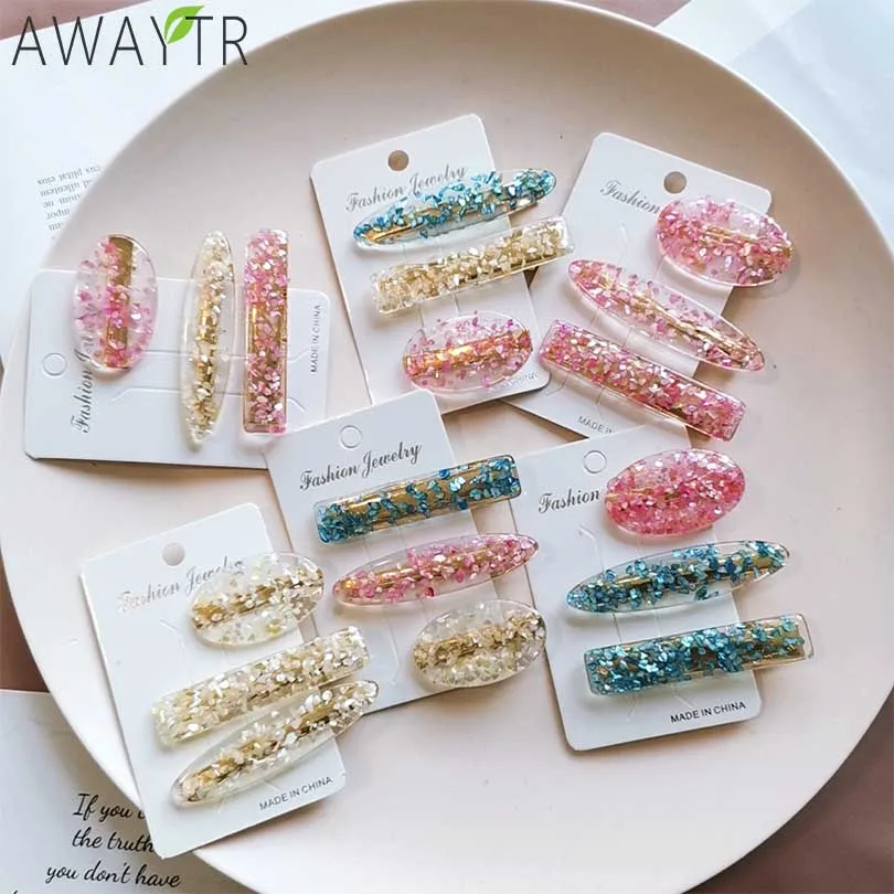 AWAYTR Set Korea Barrettes Transparent Acetic Acid Hair Clips Women Shell Snowflake Sequins Rectangle Hairpins Hair Accessories
AWAYTR Set Korea Barrettes Transparent Acetic Acid Hair Clips Women Shell Snowflake Sequins Rectangle Hairpins Hair Accessories