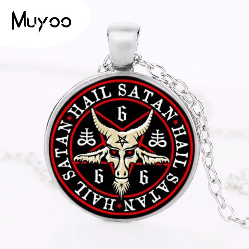 Vintage Bronze Pentagram Necklaces Pendant Red Goat Baphomet Necklace Jewelry Satanism Gothic Collier Femme HZ1 | Украшения и