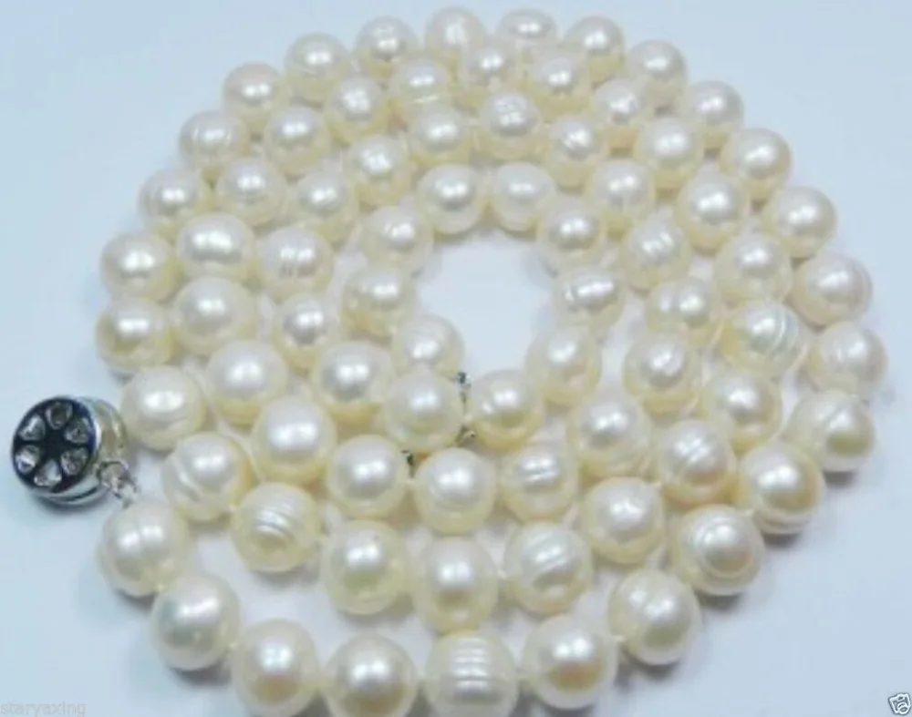 

FREE SHIPPING HOT sell new Style >>>>Natural 10-11MM WHITE BAROQUE SOUTH SEA PEARL NECKLACE 25