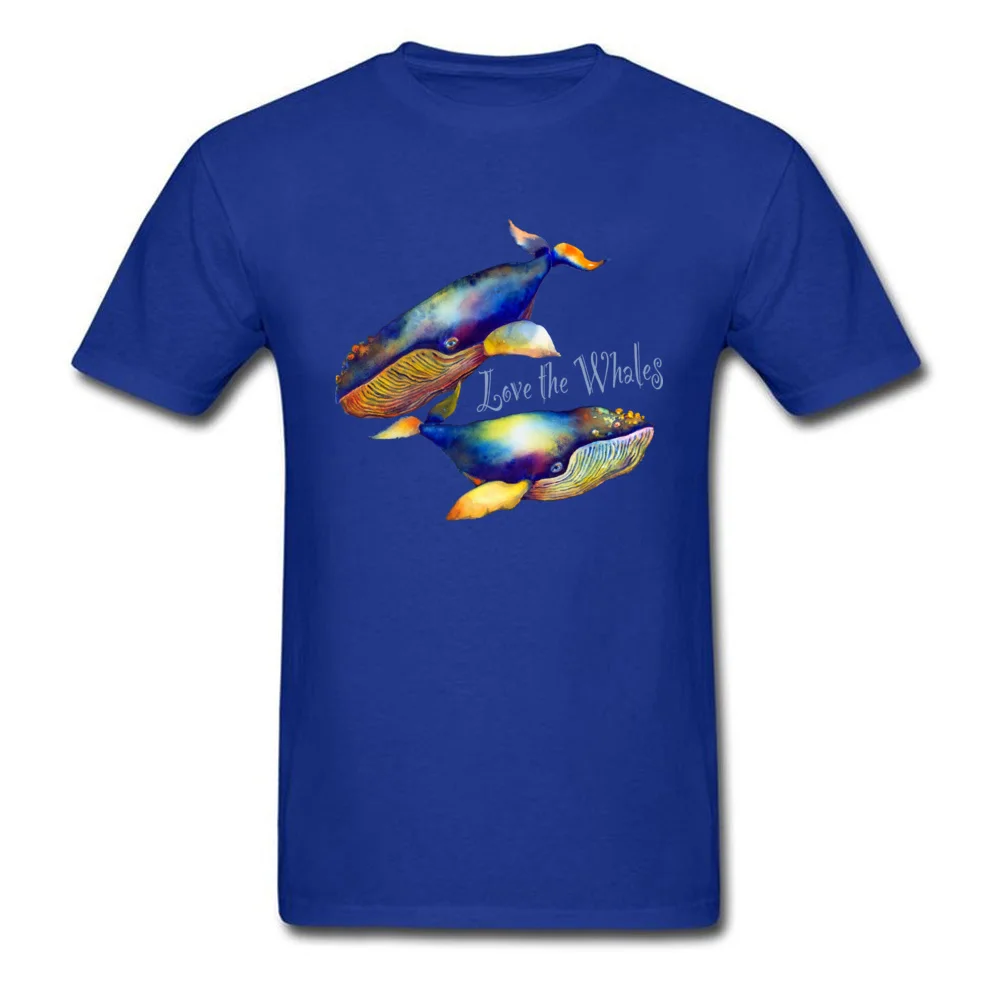 Love the Whales T-shirts Hip Hop Short Sleeve Hip hop 100% Cotton O-Neck Adult Tops Tees cosie Tee Shirt Summer Love the Whales blue