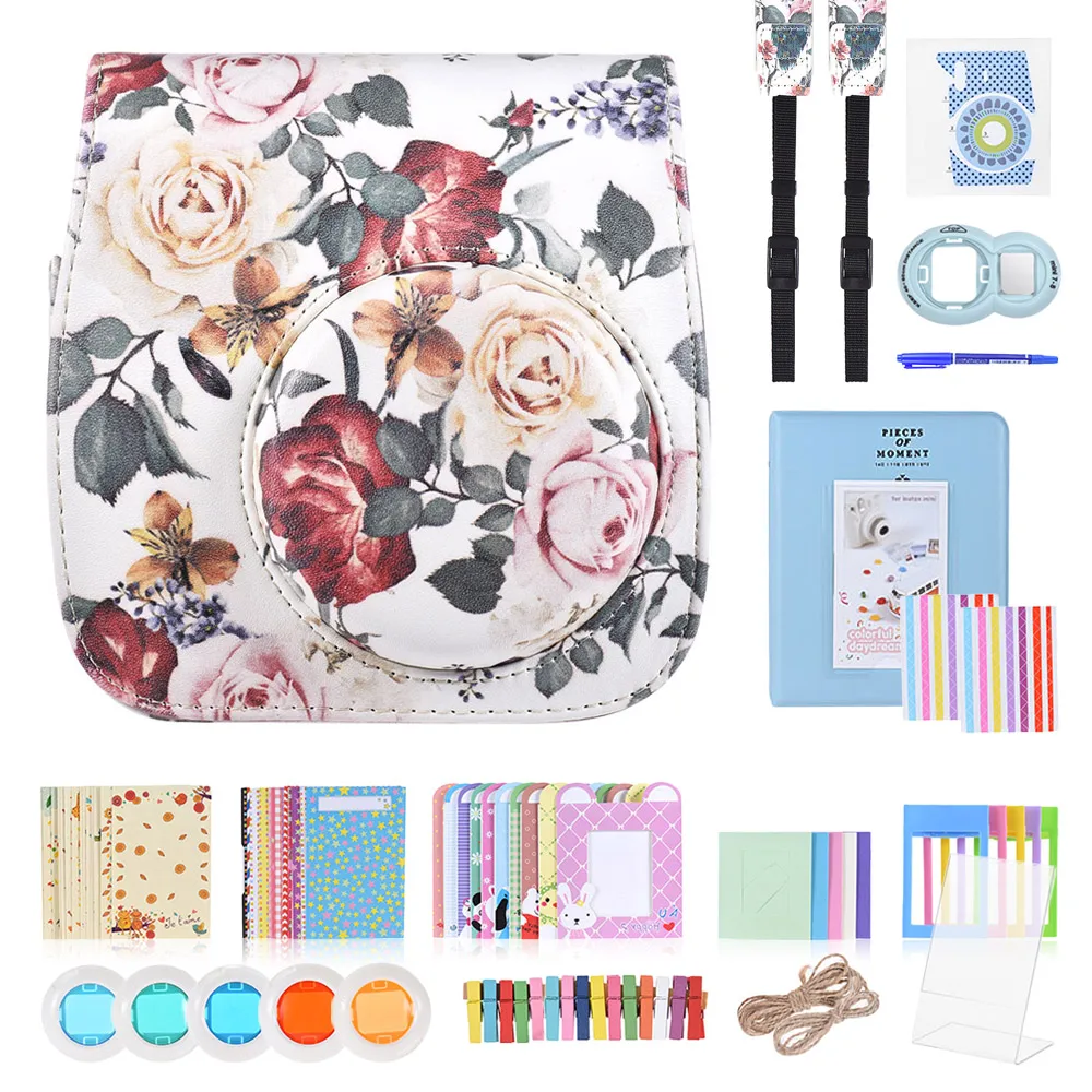 13 in 1 Kit Camera Bag for Fujifilm Instax Mini 8/8+/8s/9 Camera Bag with Strap Sticker Lens Filter Photo Frame Album Sticker
13 in 1 Kit Camera Bag for Fujifilm Instax Mini 8/8+/8s/9 Camera Bag with Strap Sticker Lens Filter Photo Frame Album Sticker